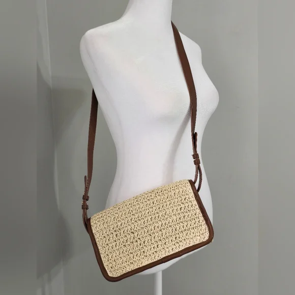 NWOT Ann Taylor LOFT Raffia Shoulder Bag/Crossbody - Picture 7 of 12